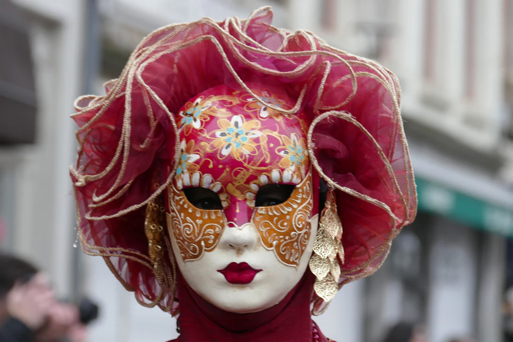Mardi Gras Leggings, Masquerade Venice Carnival Masks Festival